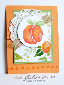 Gate Fold card with Stampin' Up! Fresh Fruit Stand for August Stamp of the Month Club Card Kit #stampinup www.juliedavison.com