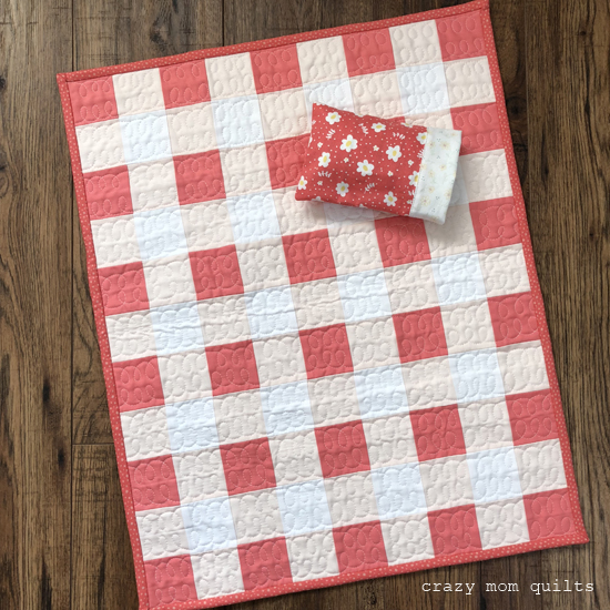 crazy mom quilts gingham doll quilt