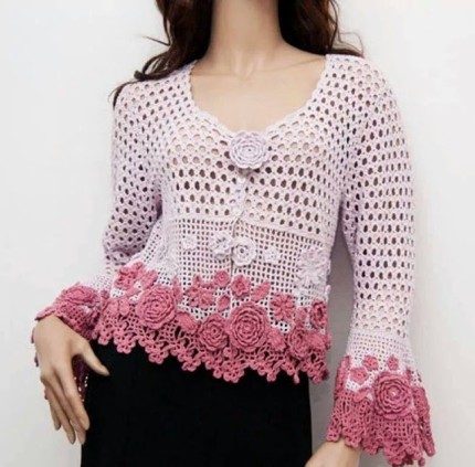Tips to make a beautiful blouse crochet yarn - Free diagram