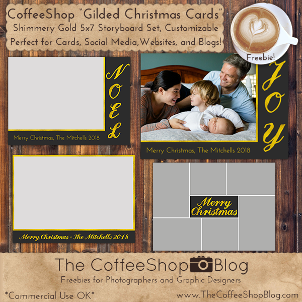 The Coffeeshop Blog Coffeeshop Gilded Christmas Card Storyboard Set