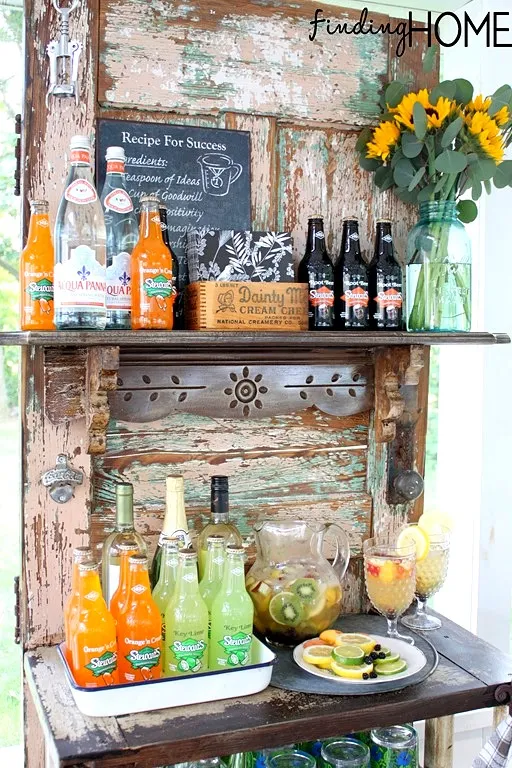 Old door outdoor beverage station - Finding Home