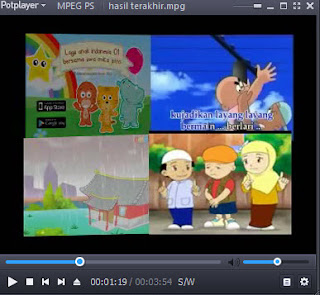 contoh 4 video dalam satu layar