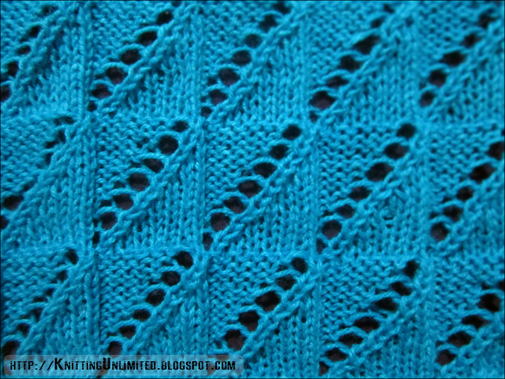 Lace Knitting Pattern - Pilsner Pleating - diagonal to the right