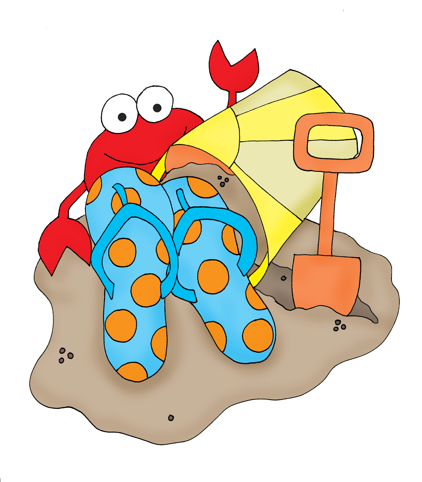 Free Dearie Dolls Digi Stamps: Beach and Flip Flops