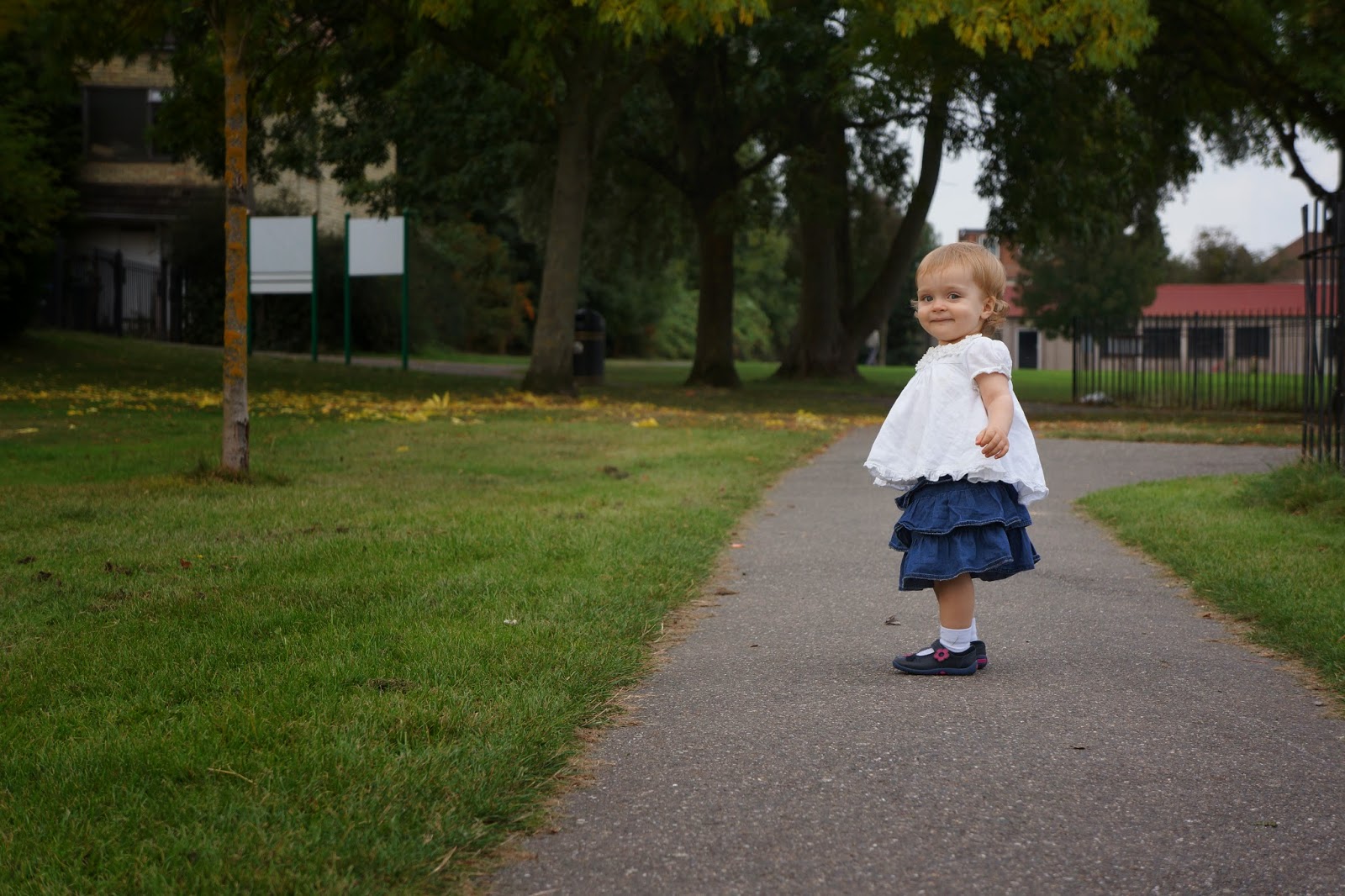 toddler girl in park