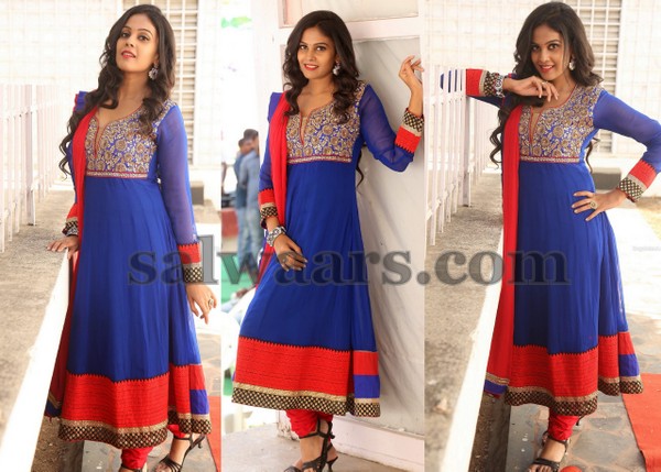 blue churidar design