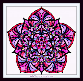 Colouring With Cats  Mandala #87 ©BionicBasil®  Coloured by Cathrine Garnell 5-5-19