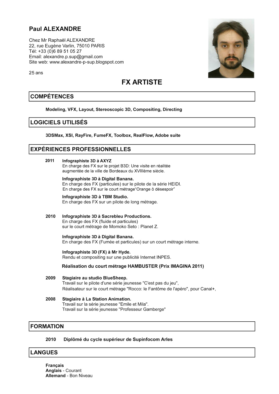 Curriculum vitae examples pdf picture