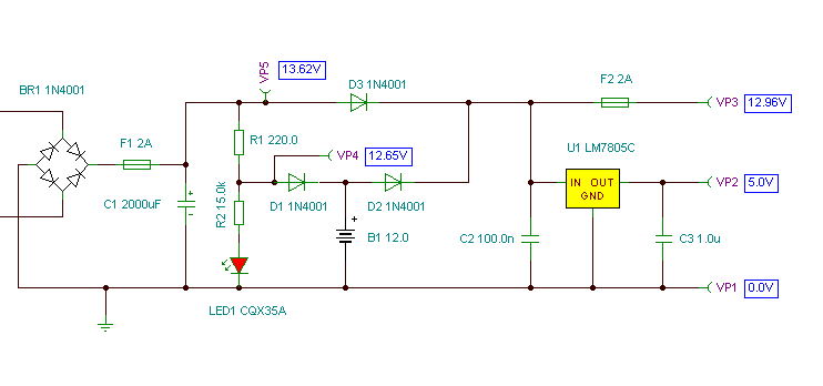 Simple UPS Power Supply Circuit Diagram