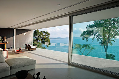 There are extensive views from all the principal rooms over Phang Na Bay
