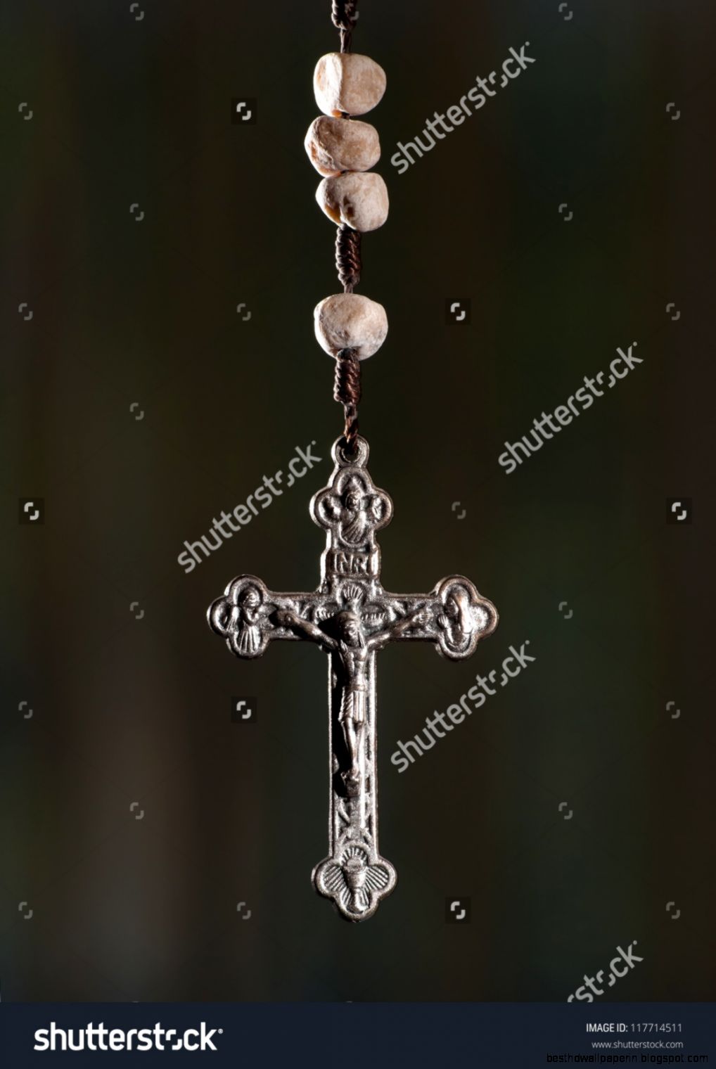 Rosary Cross For ReligionSpiritual Themes Stock Photo 117714511
