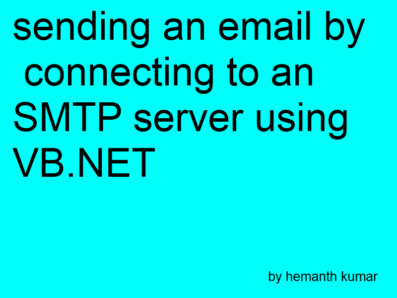 Visual Basic Dot Net Code sending an email by connecting to an SMTP