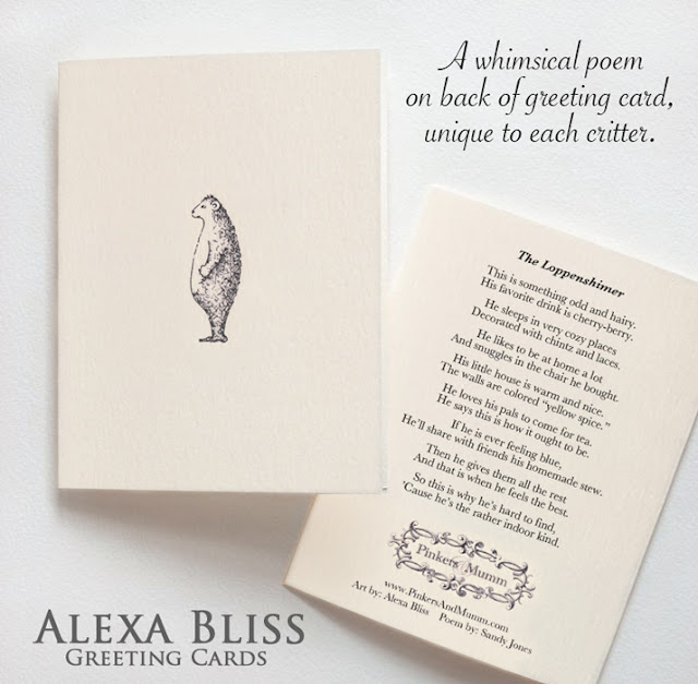 Alexa Bliss Critter Greeting Cards www.alexabliss.com