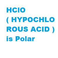 HClO ( HYPOCHLOROUS ACID ) is Polar