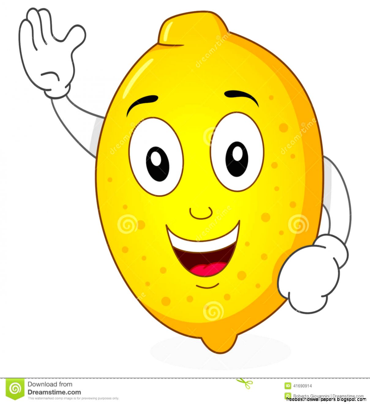 Funny Lemon Character Smiling Stock Vector   Image 41690914