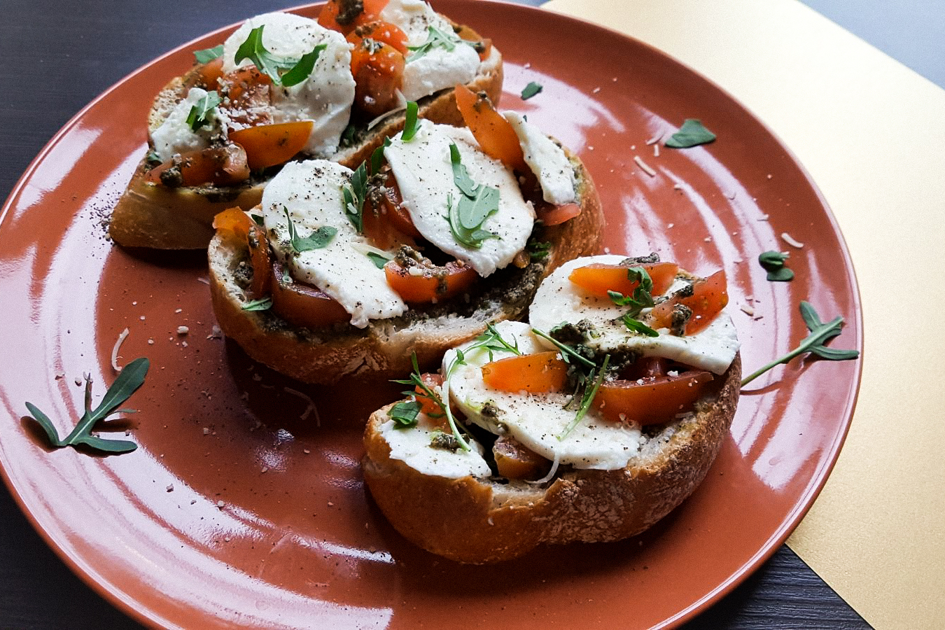 Mozzarella & Pesto Bruschetta