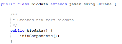 Program Biodata Diri Menggunakan Java NetBeans