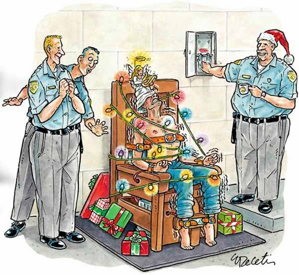 Henrettelse i den elektriske stol, med juletræskæde