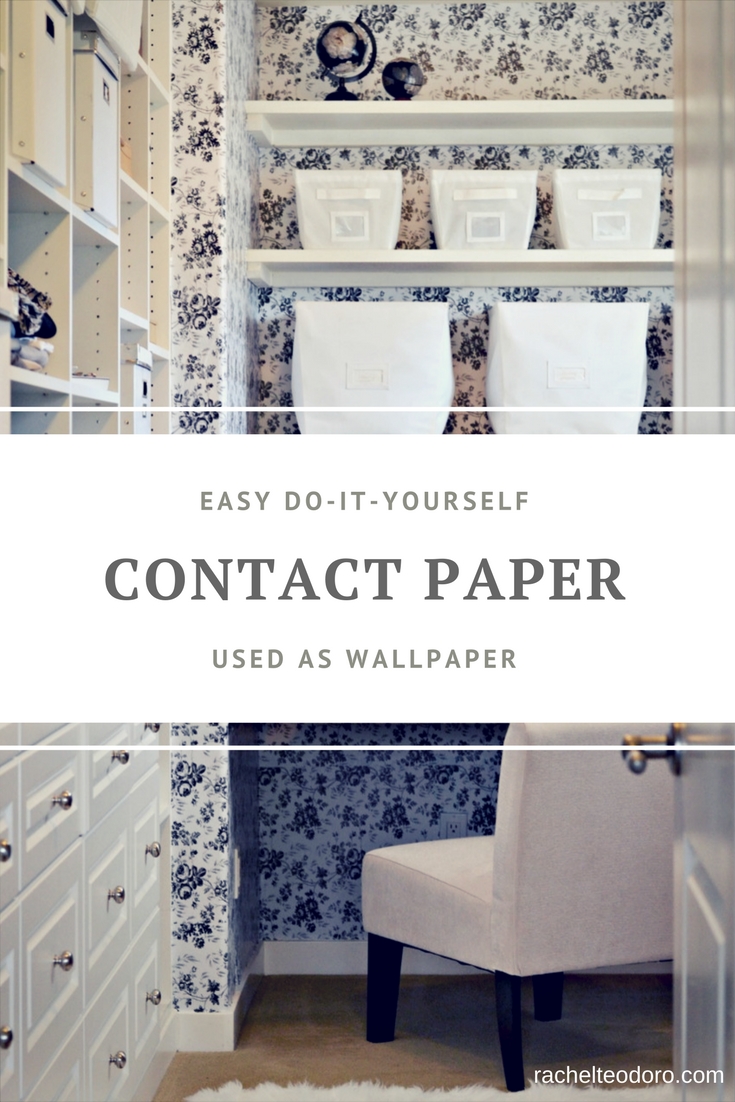 Contact Paper Used as Wallpaper for a Sewing Closet Reveal Rachel Teodoro