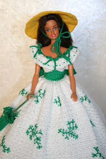 Vestido de crochê para Barbie, Todo em ponto leque