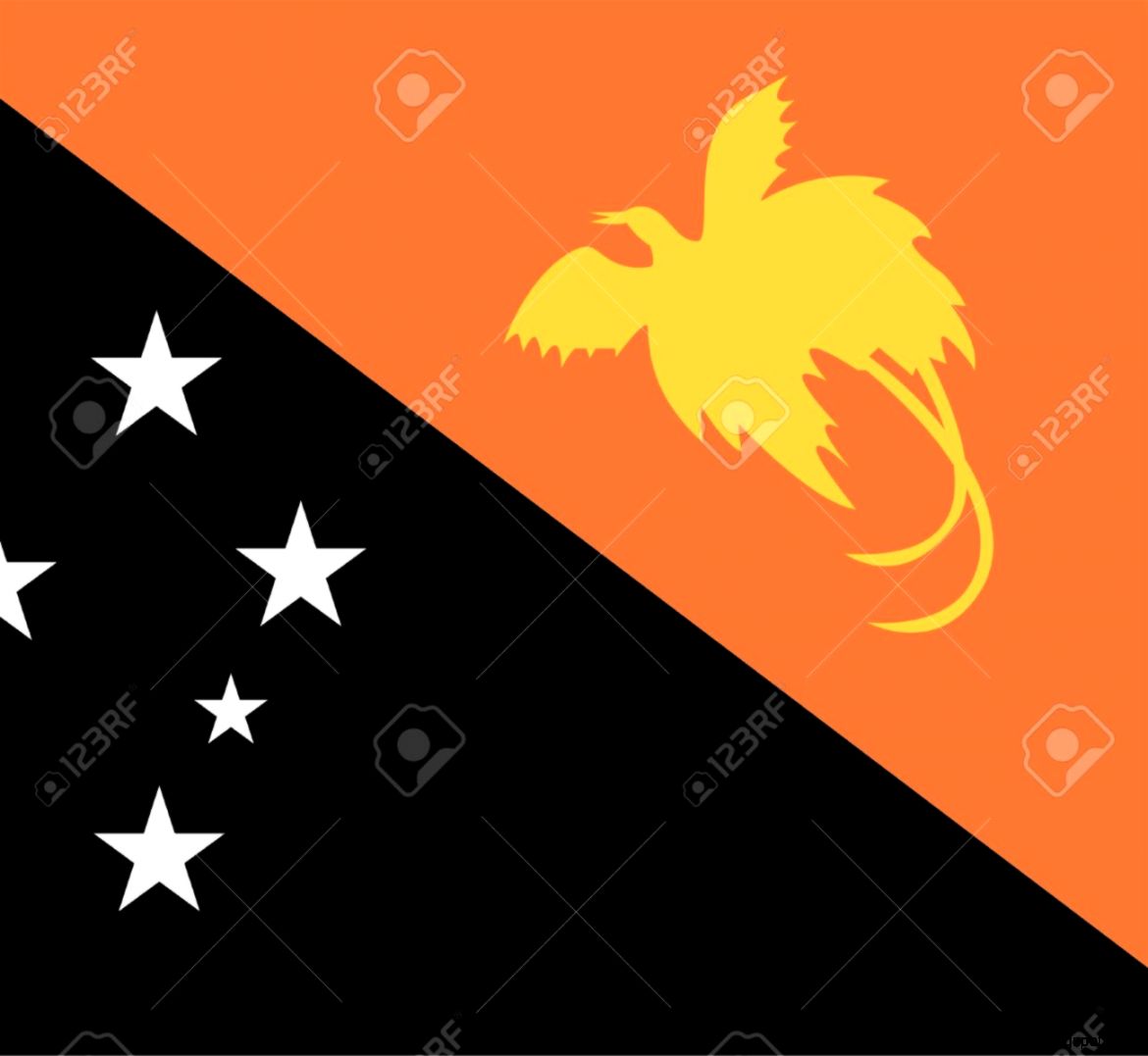 National Flag Of Papua New Guinea Country World Papua New Guinea