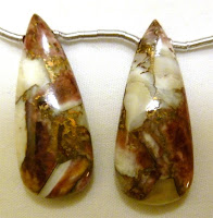 copper infused ivory calcite and red oyster