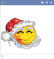 Silly smiley with Santa hat