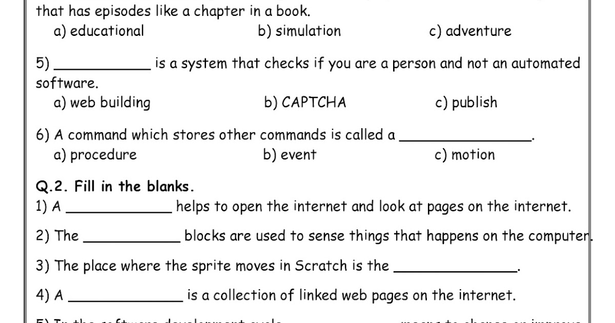 Birla World School Oman: ICT Revision worksheet for Grade 6
