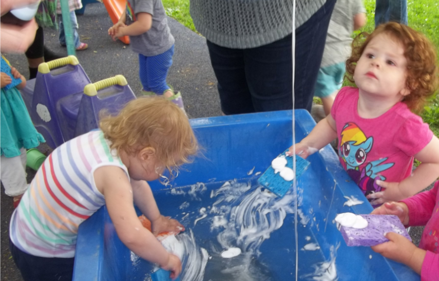 Blogging the ECC Shaving Cream in the Sensory Table!