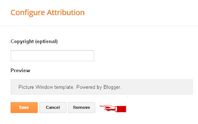 How to remove or edit Powered by Blogger Attribution Gadget.
