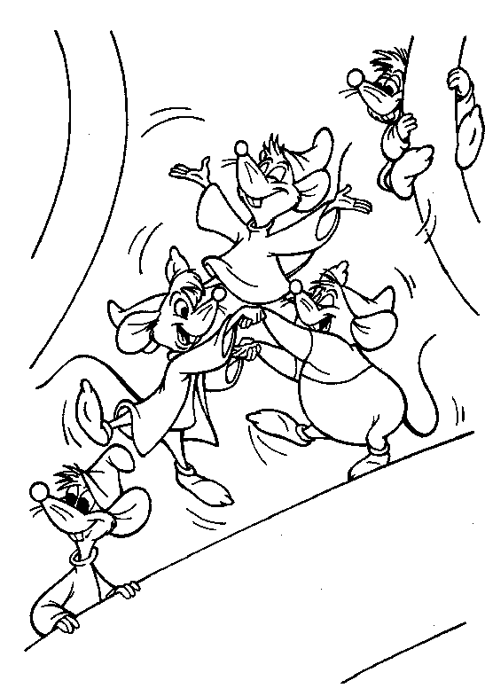 Drawing of mice from Cinderella coloring ~ Child Coloring