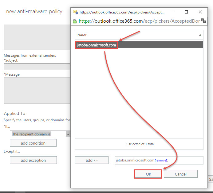Configurando Exchange Online Protection O365 Malware Filter Michel