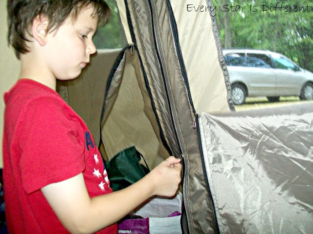 Zipping and Unzipping Tent and Sleeping Bag