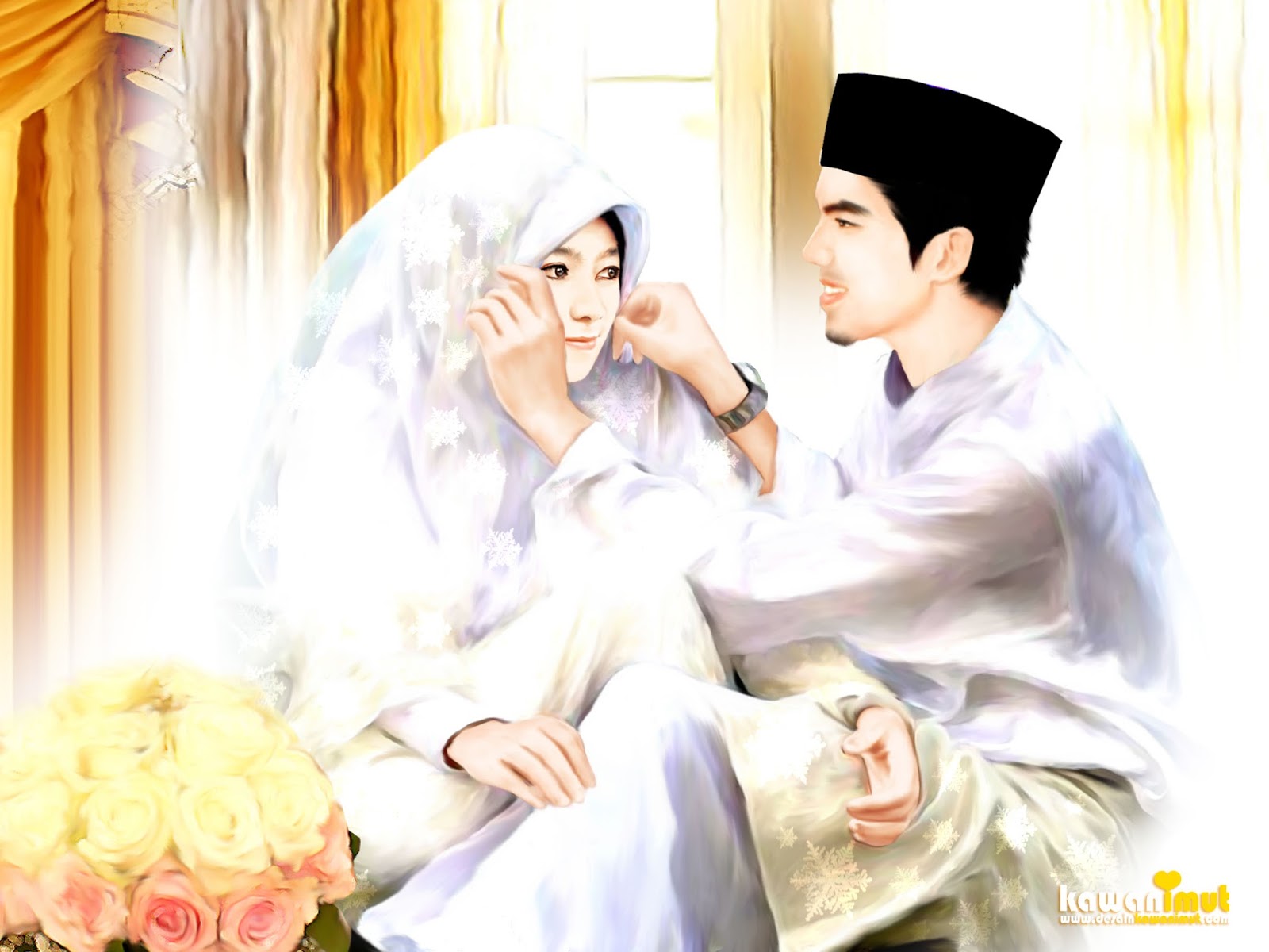 Gambar Kartun Muslimah Pengantin Bilik Wallpaper