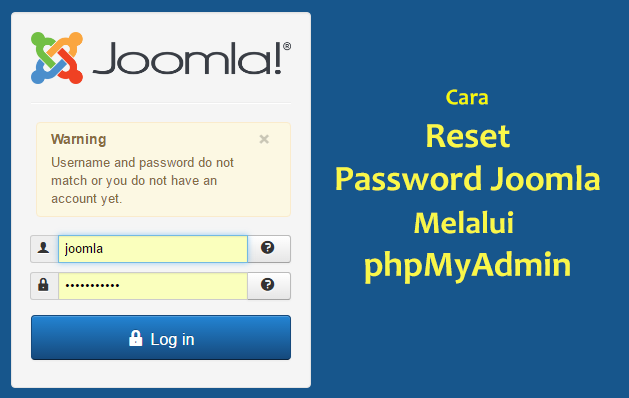 Cara Reset Password Joomla Melalui phpMyAdmin