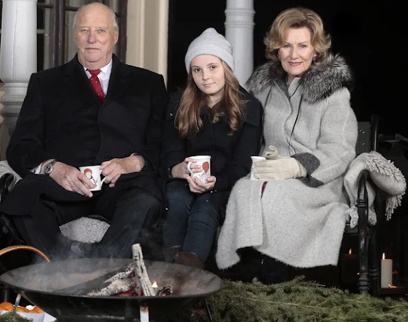 Princess Ingrid Alexandra and Crown Princess Mette-Marit wore Valentino coat, style of princess, fashions, wore gold diamond earrings, Prada leather boots