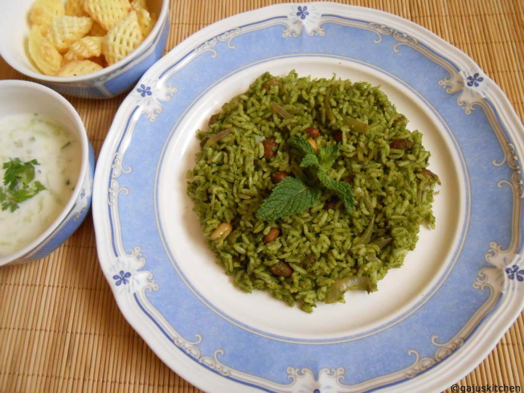 Mint Rice / Pudina Rice Gajus kitchen