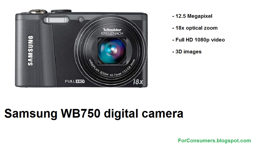 Samsung WB750 digital camera specs and video review