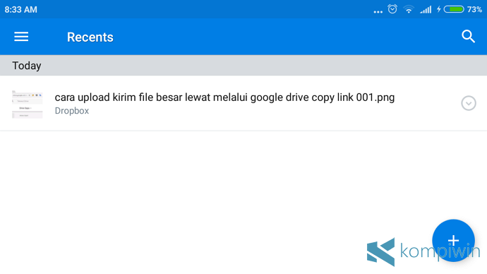 upload file dropbox android