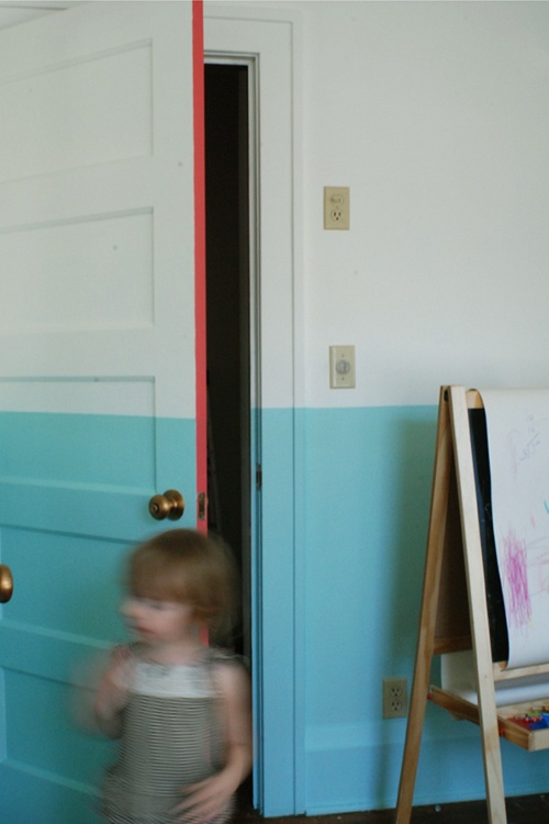 Peonies + Brass colour pop painting door edges