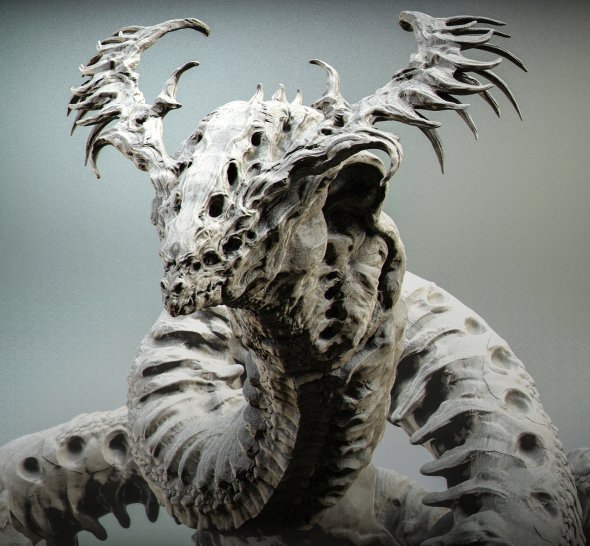 Keita Okada artstation arte esculturas modelos digitais 3D criaturas fantasia ficção científica