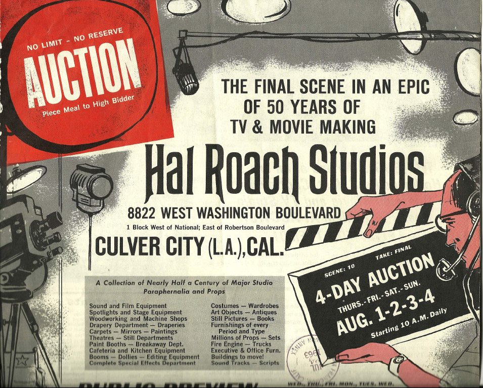 Thelma Todd The Hal Roach Studios 1963 Auction Circular