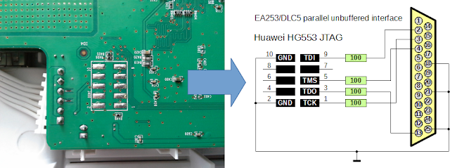 EA253 / DLC5 parallel unbuffered JTAG interface HG553