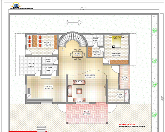 Duplex House Ground Floor Plan view 2 - 392 Sq M (4217 Sq. Ft.) - February 2012