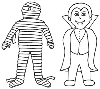 Vampire and Mummy Coloring Pages