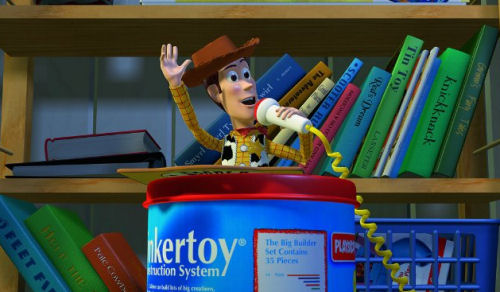 Woody at the podium Toy Story 2 animatedfilmreviews.filminspector.com