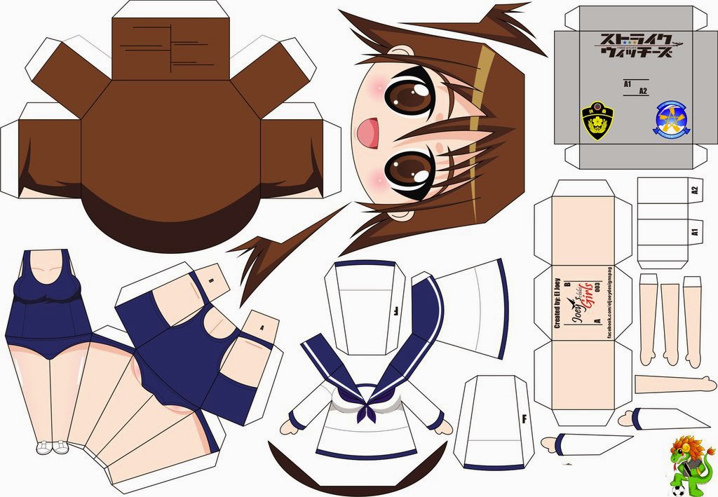 Free Papercraft Template Chibi Anime Papercraft Template | Images and ...