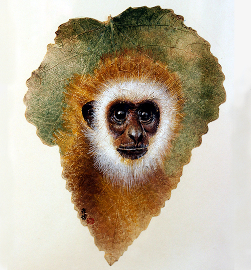 08-Monkey-Pang Yande-Leaf-Painting-Folk-Art-and-Environmental-Protection-www-designstack-co