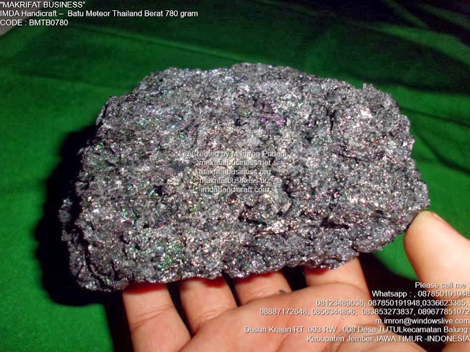 Antik Unik : Batu Meteor Satam Thailand Motif Berlian Hitam Berat 780 gram
