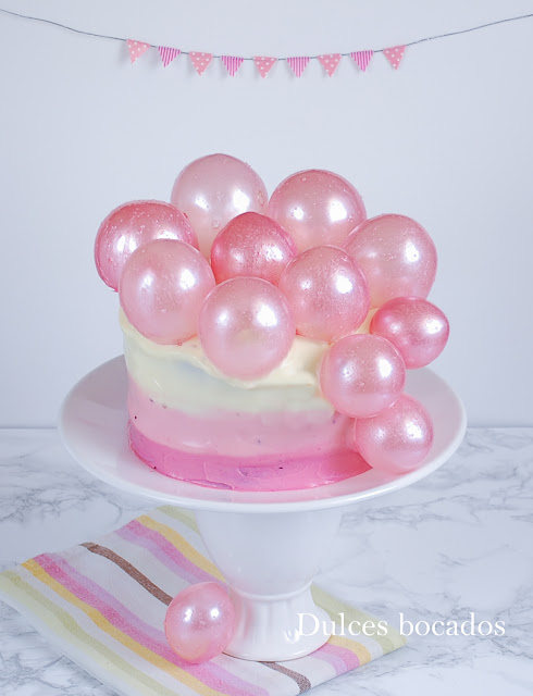 Pastel degradado con burbujas de gelatina - Dulces bocados